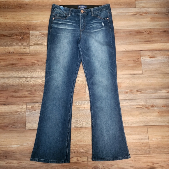 Democracy Jeans Women's 14 Blue Ab solution High Rise Itty Bitty Bootcut Denim - Picture 1 of 12